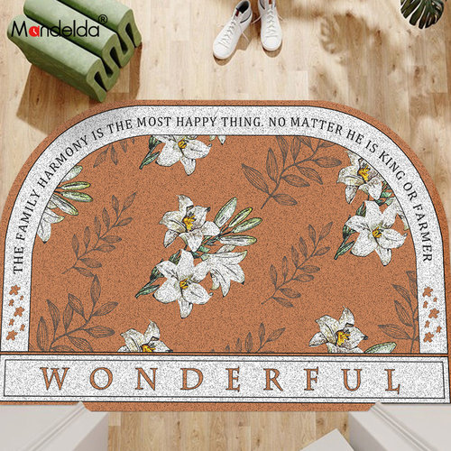 速发满得达半圆地垫进土美式地户蹭门丝圈门口入毯家用防滑耐脏门