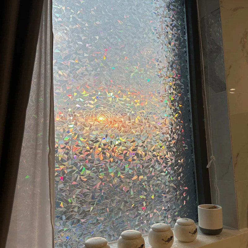 速发这么彩虹玻璃贴膜人砂透光不透磨玻璃门窗纸光窥遮防窗户贴纸