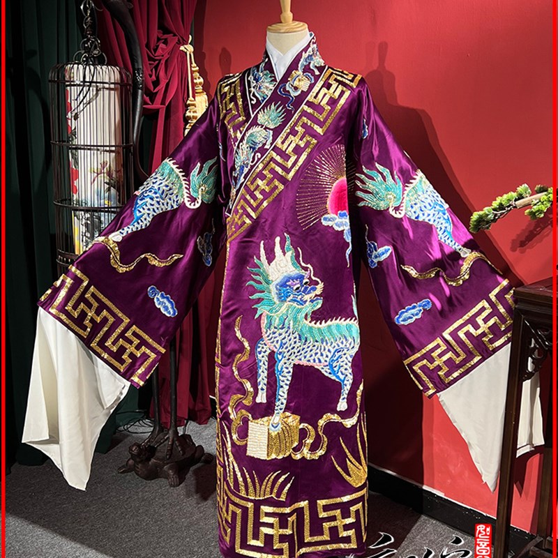 速发戏绣开氅京玖宫专业京剧手曲服装净行武将开敞相军将中和廉颇