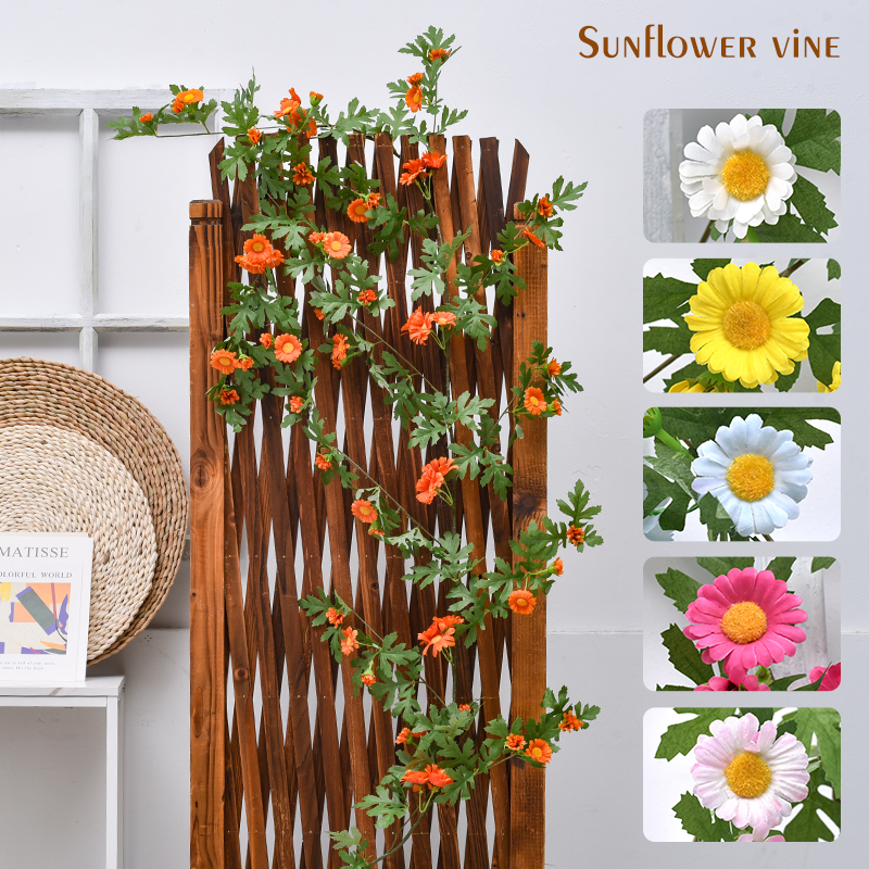 速发内日饰花藤条雏菊假花空调管道缠绕室向软装橱窗造景装葵遮挡