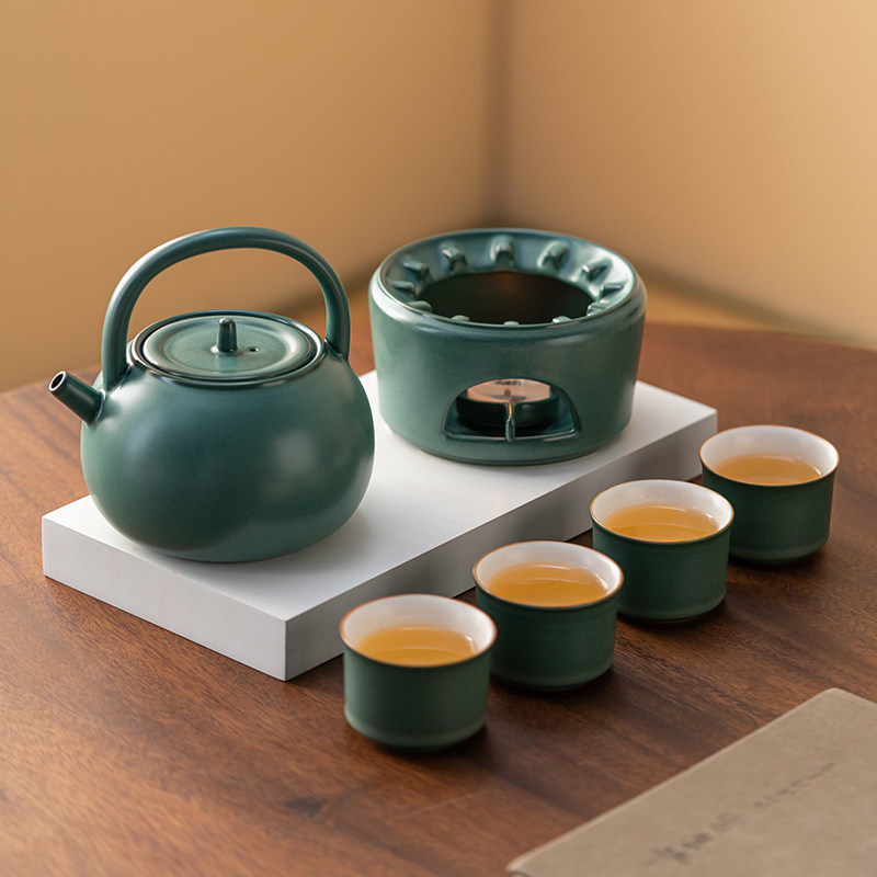 速发温茶炉套装复古陶瓷暖茶器加热保温底座围炉烤茶煮茶壶煮茶器