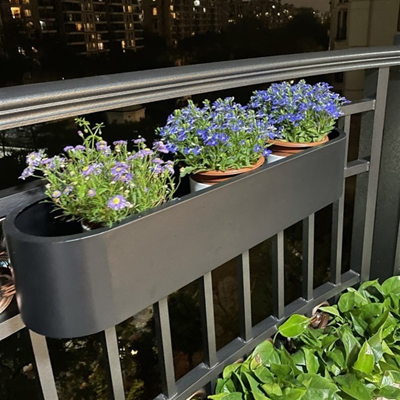 速发台花架室外露台壁挂架护栏悬挂花箱栏杆挂式绿植铁艺盆景置物