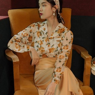 速发港裙复古高级感装季花半身式套装法式港风连衣裙子夏碎穿搭