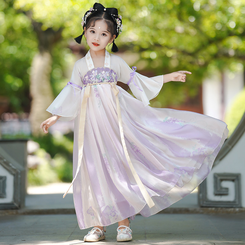 速发童汉服儿童中秋春主古装2024新款演出服季夏装古风公秋公主裙