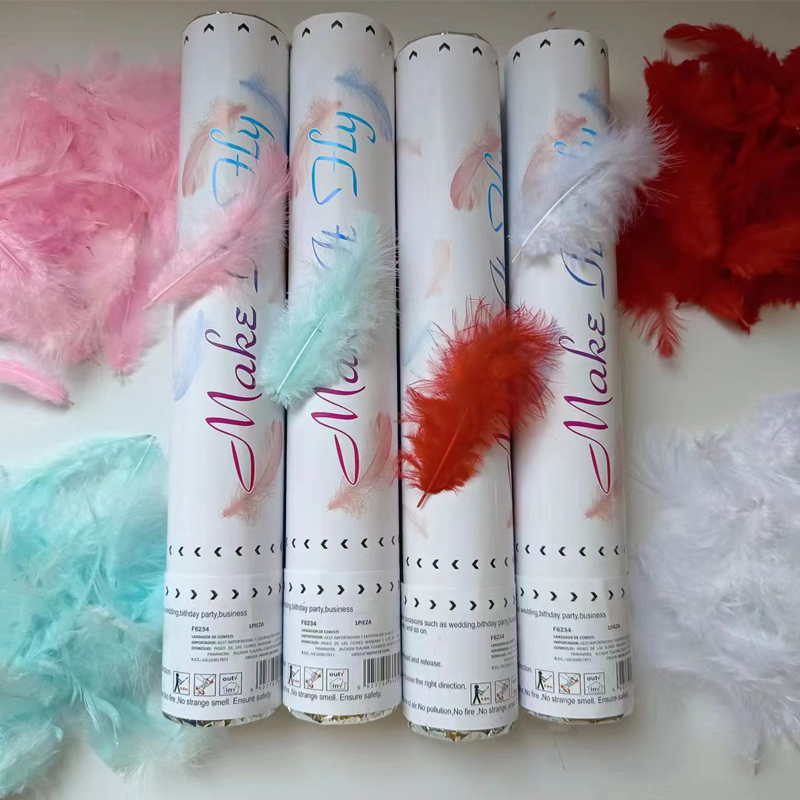 速发婚具结婚装饰羽毛礼炮婚持礼花筒手礼气氛道房创意氛围感礼花