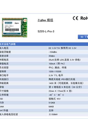 CC2630顺舟zigbee串口转无线模块无线数传通信模组 PRO-3
