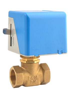 中央空调执行器220V电动二通阀风机盘管两通电磁阀6分1寸DN20DN25