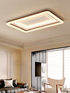 客厅吸顶灯黑胡桃木高档可及豪华卧室灯简约大 中世纪风格 年轮