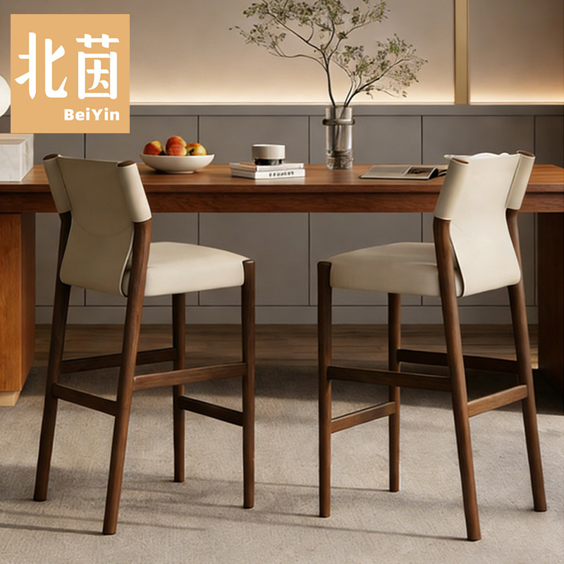 北茵M8实木吧台椅子轻奢高级感高脚凳吧台凳 家用岛台高脚椅餐椅,住宅家具,家用高脚椅,淘宝优惠券,粉丝福利购,淘宝优惠卷