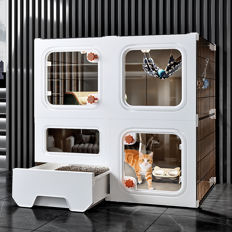 猫咪笼子厕所一体家用室内猫窝猫砂盆四季通用超大自由空间猫别墅