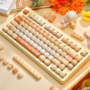 猫尔本MOG高度馒头圆润可爱主题热升华十字机械键盘女生键帽