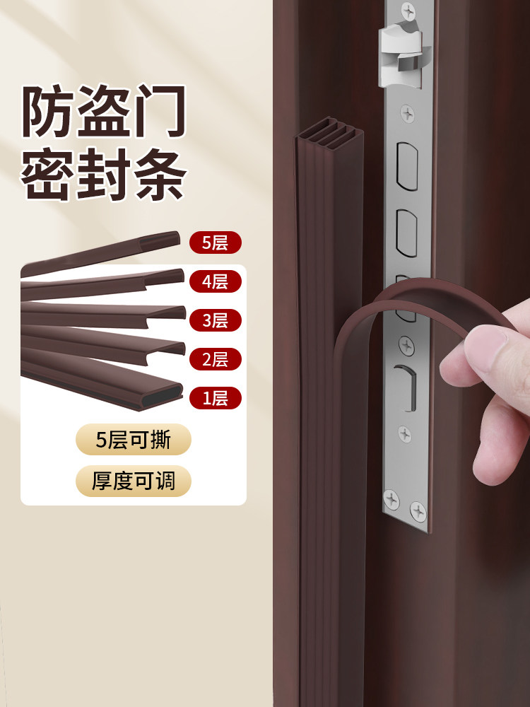 王力防盗门密封条门缝隔音胶条入户门关门防撞减震静音缝隙防风条