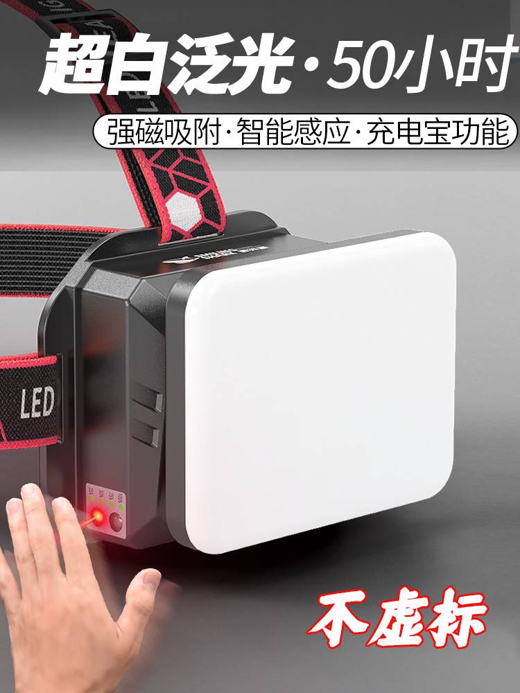 强光头灯充电超亮头戴式超长续航大功率泛光安全帽专用工作散光灯