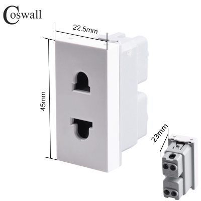 45型卡式二孔插座模块 墙壁 机柜 机箱 桌面电源插座功能键