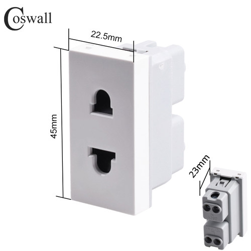 45型卡式二孔插座模块 墙壁 机柜 机箱 桌面电源插座功能键