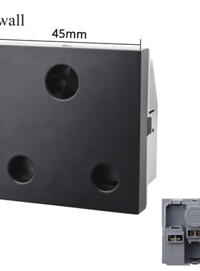 45型卡式南非插座模块 印度墙壁 机柜 机箱 桌面电源插座功能键黑