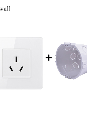 圆盒专用钢化玻璃16A三孔插座 新国标空调热水器大功率墙壁插座