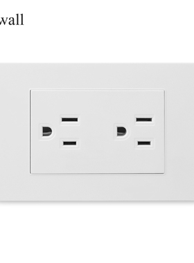 118型PC面板美式插座 联体双美标插座台湾墙壁电源插座暗装