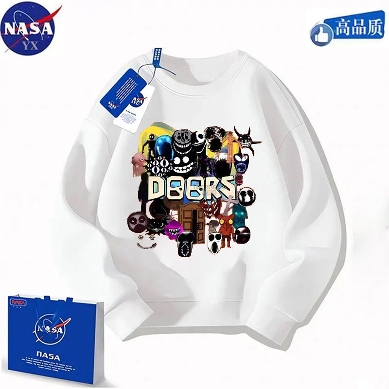 NASA联名逃离大门卫衣秋冬doors roblox Figure儿童学生衣服外套