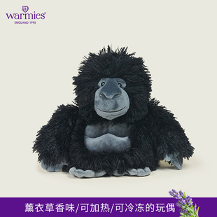 英国warmies黑猩猩玩偶薰衣草可加热冷冻黑色安抚公仔礼品情侣