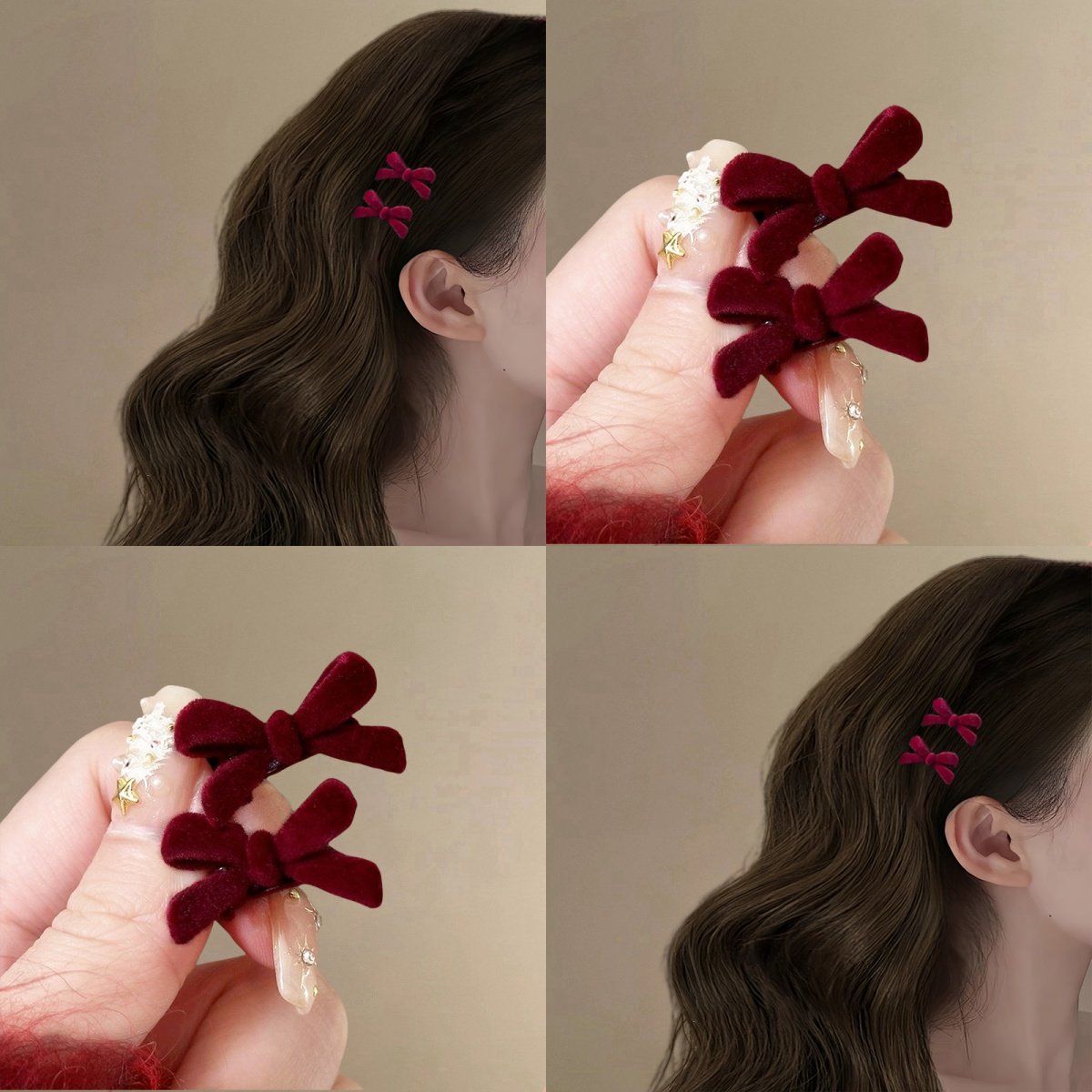 新年红色蝴蝶结刘海发卡女秋冬高级感丝绒侧边编发夹鸭嘴夹子发饰,饰品/流行首饰/时尚饰品新,发饰,淘宝优惠券,粉丝福利购,淘宝优惠卷