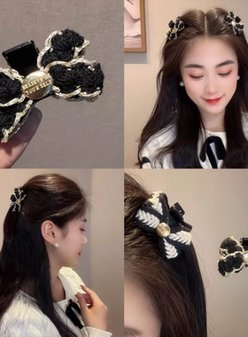 抓夹蝴蝶结蕊曦毛线发卡