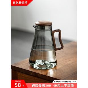 耐高温超大容量凉水壶茶壶2000ML 左茗右器冷水壶玻璃水杯家用套装