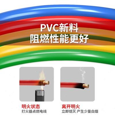 珠江BVR电线软线1.5/2.5/4/6平方纯铜芯家装多股芯软电缆线铜芯线