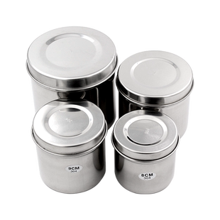 医用棉花罐不锈钢酒精盒带盖棉球酒精缸消毒缸敷料棉花药膏消毒罐