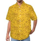 print sleeved button Loose short shirt印花系扣短袖 衬衣男