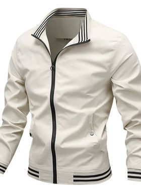 Standing collar jacket men's jacket男士纯色立领夹克运动外套