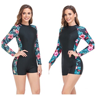 piece Back one panel swimsuit女士背后拉链拼接连体泳衣 zipper