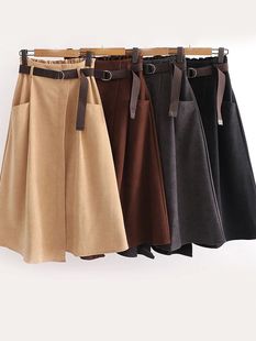 High waisted irregular mid length skirt高腰不规则中长半身裙