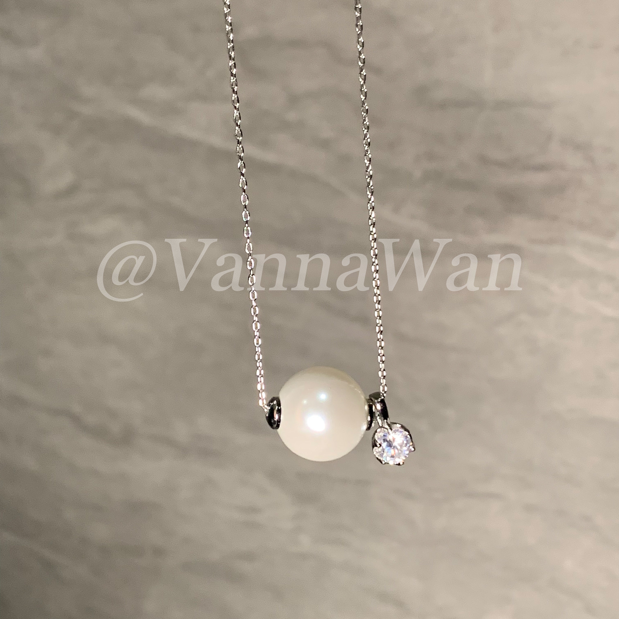 VanWan 施华星.单颗珠珠项链