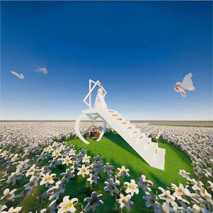 网红月亮天梯景区打卡拍照装置户外浪漫婚庆摄影云梯美陈道具定制