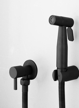 黑色 304不锈钢 烤漆喷枪妇洗器黑色马桶喷枪套装马桶伴侣