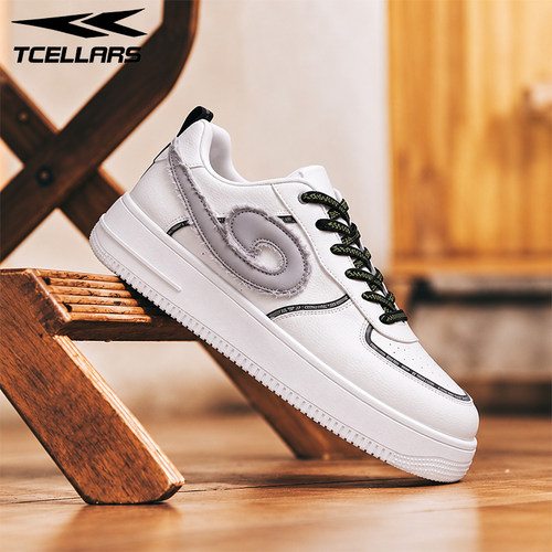 TCELLARS男款厚底舒适小白鞋