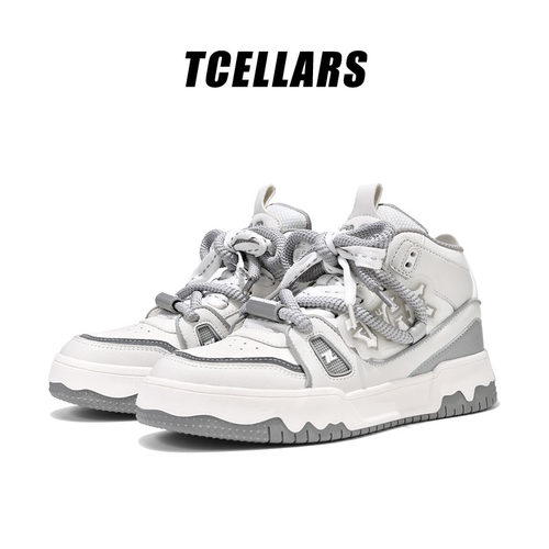 TCELLARS板鞋男2026夏新款透气白色高级感青少年女厚底休闲运动鞋