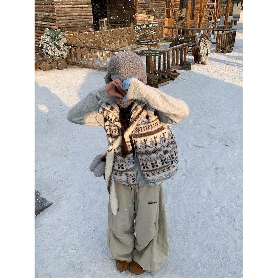 195大喜 费尔岛羊羔毛马甲女秋冬叠穿百搭宽松休闲立领棉服外套潮,个性定制/设计服务/DIY,棉服工装,淘宝优惠券,粉丝福利购,淘宝优惠卷