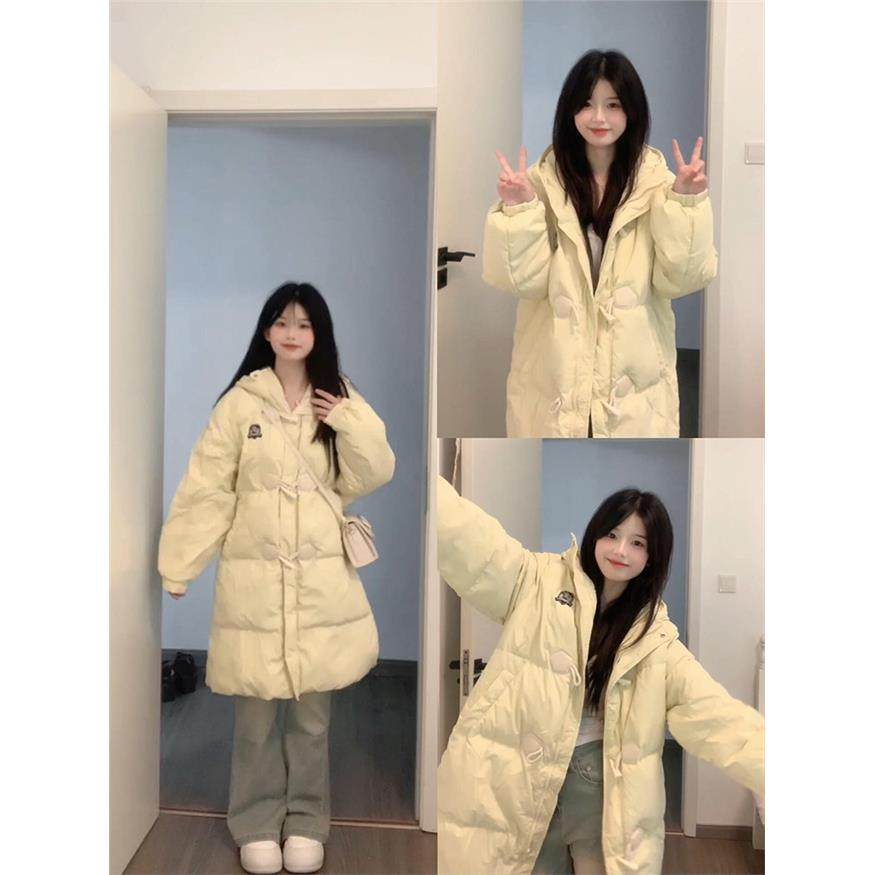 2025新款小个子韩系棉衣棉服女中长款牛角扣棉袄学院风加厚外套冬,个性定制/设计服务/DIY,棉服工装,淘宝优惠券,粉丝福利购,淘宝优惠卷