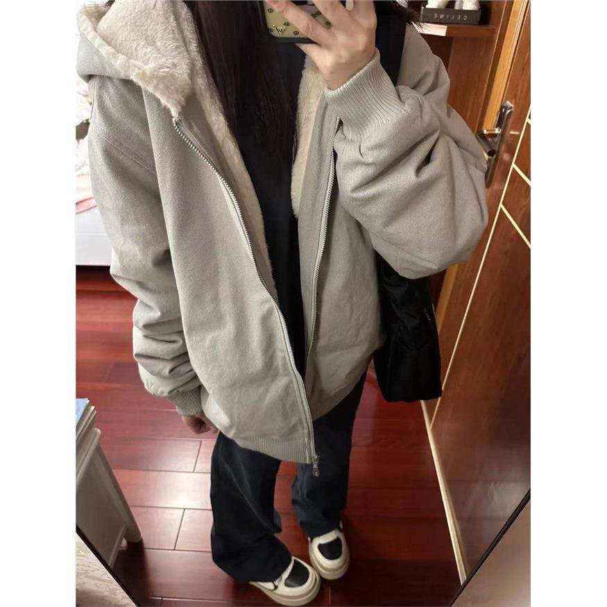 羊羔毛外套女2025秋冬季新款加厚座山雕棉衣百搭宽松覆古连帽棉服,个性定制/设计服务/DIY,棉服工装,淘宝优惠券,粉丝福利购,淘宝优惠卷