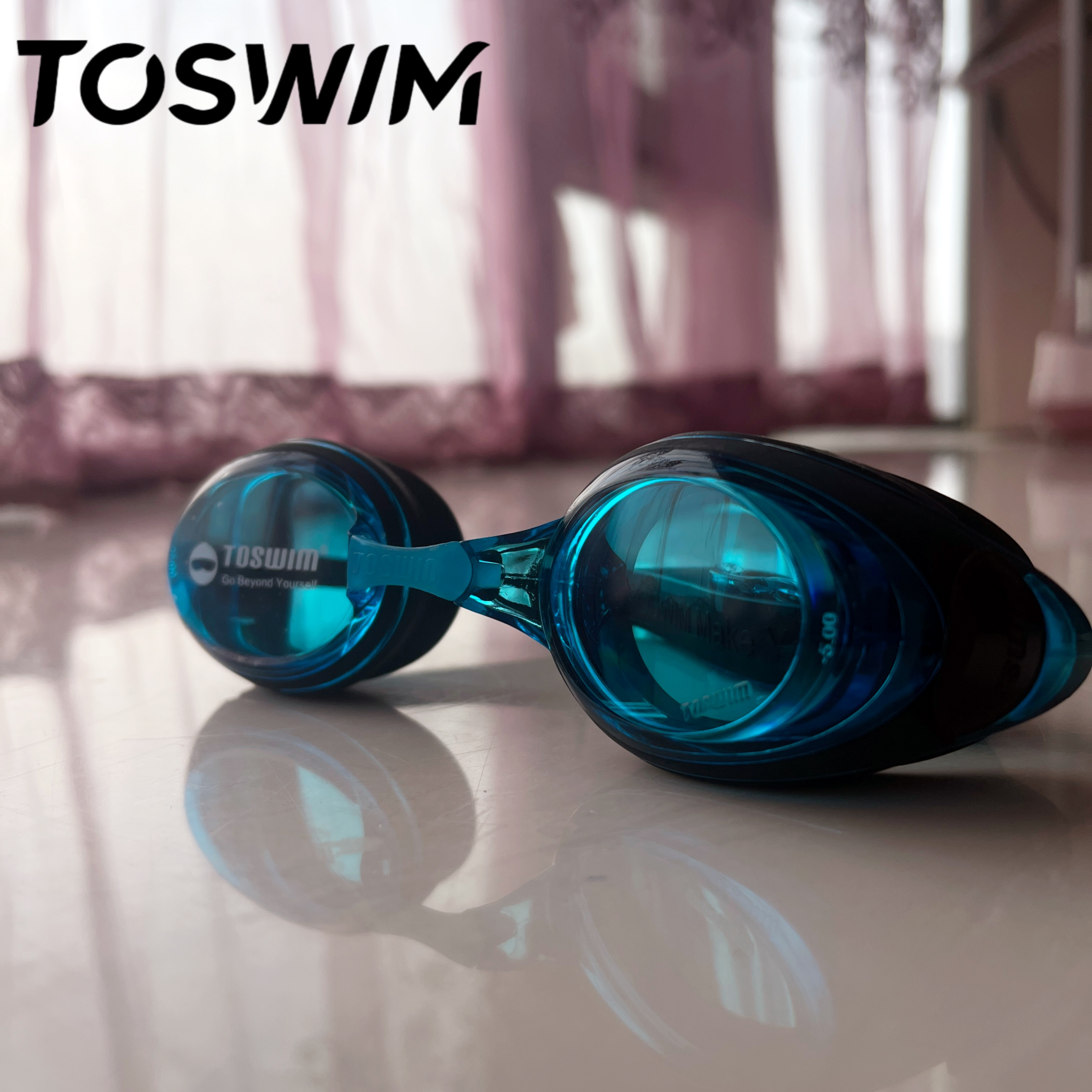 TOSWIM拓胜游泳镜青少年高清防雾防水泳镜舒适训练近视游泳镜成人