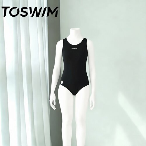 【样衣清仓-黑色探索】TOSWIM儿童泳衣女童连体三角防晒竞技训练