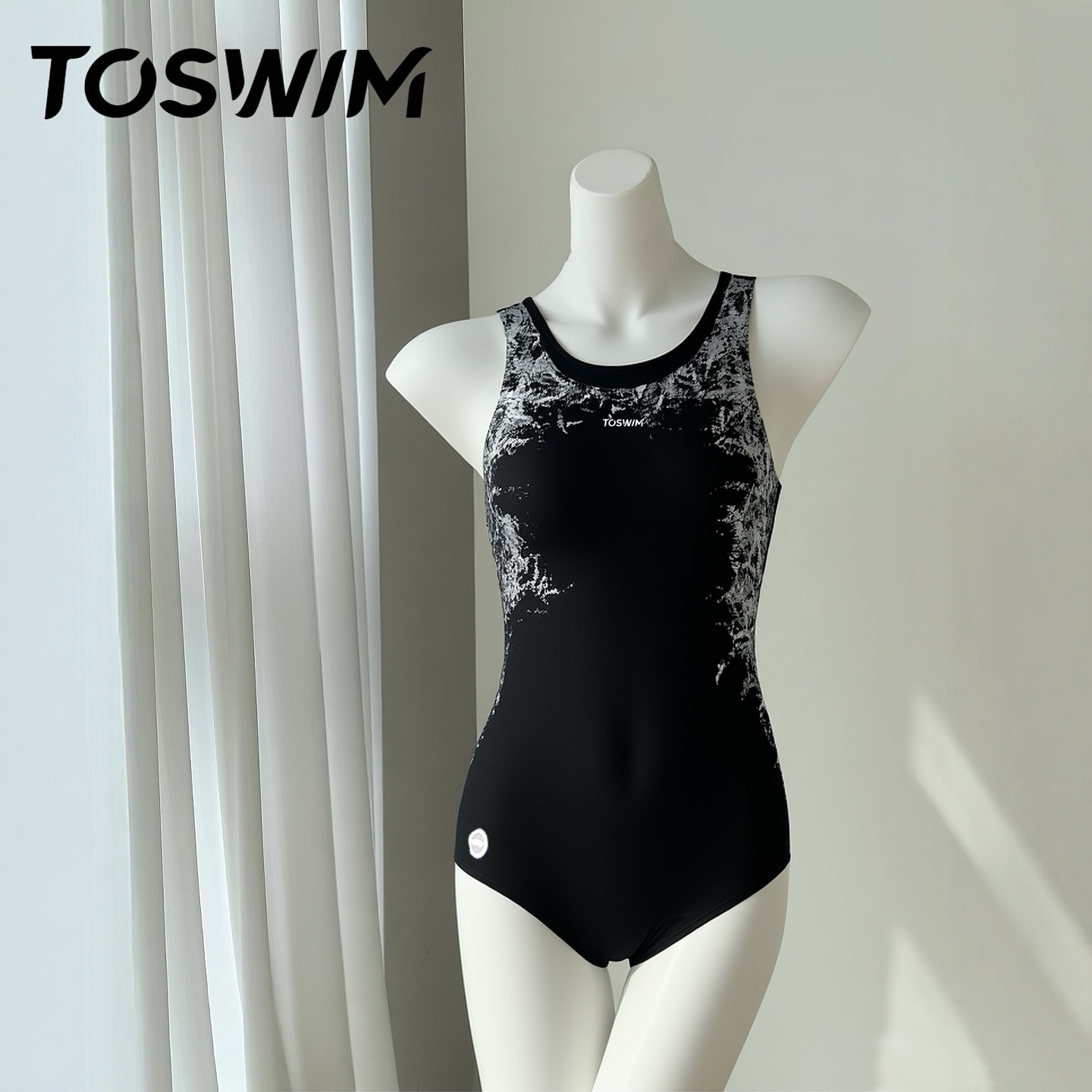 【样衣清仓-暗丛荆棘】TOSWIM拓胜正品泳衣女士连体平角竞速温泉