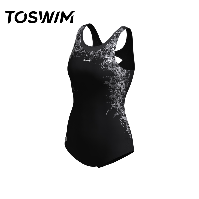 【样衣清仓-暗丛荆棘】TOSWIM拓胜正品泳衣女士连体平角竞速温泉