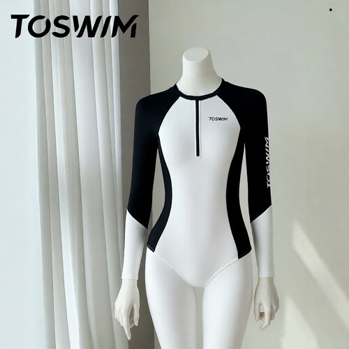 【样衣清仓-深夜白昼】TOSWIM拓胜连体泳衣女长袖三角温泉泳装