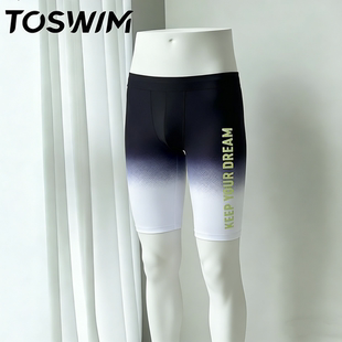 及膝五分游泳裤 温泉竞速 男士 TOSWIM泳裤 样衣清仓 电玩渐变