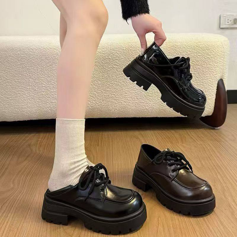 2026新款时尚休闲百搭系带乐福鞋女宽松显瘦长鞋女潮加厚单鞋,女鞋,乐福鞋（豆豆鞋）,淘宝优惠券,粉丝福利购,淘宝优惠卷