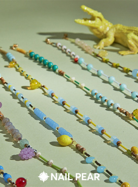 NP钉梨「日落果梢」独立设计原创小众撞色水果青提雪梨串珠项链