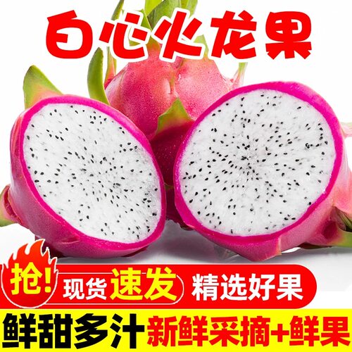新鲜白心火龙果应当季现摘热带高山水果白肉火龙果10斤整箱包邮